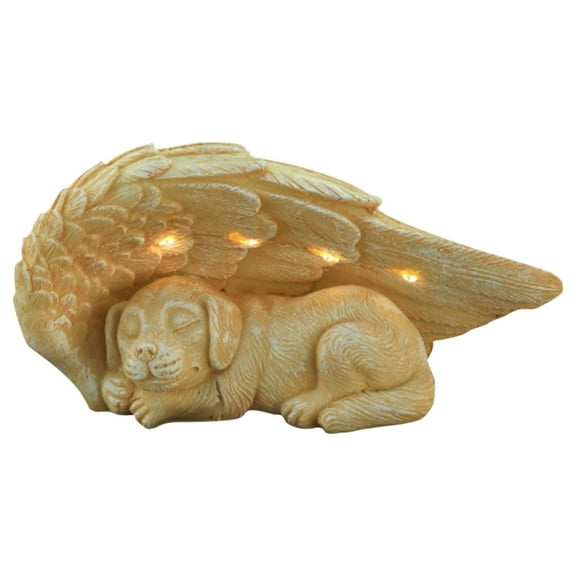 pdqouc Garden Poodle Feather Memorial Statue Resin Craft Figurine for Outdoor Patio Yard Lawn Ornament Decoration 5.12 x 9.06 Inch