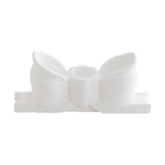 pdqouc Gypsum CandyColor Bow Candle Holder, Long Candle Stick Candlestick with Bow Decor, Exquisite Gypsum Holder, for Wedding Dining Table Home Tabletop Centerpiece Holiday Decor