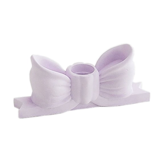pdqouc Gypsum CandyColor Bow Candle Holder, Long Candle Stick Candlestick with Bow Decor, Exquisite Gypsum Holder, for Wedding Dining Table Home Tabletop Centerpiece Holiday Decor