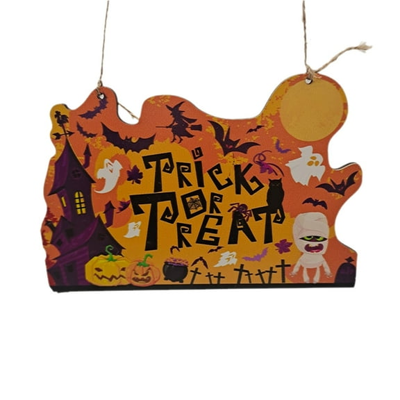 pdqouc Hallow-een Party Supplies Halloween Atmosphere Halloween Wooden Decorations Halloween Pumpkin Skeleton Bat Party Scene Wooden Decoration 2024 Trendy Popular Holiday Decor Props