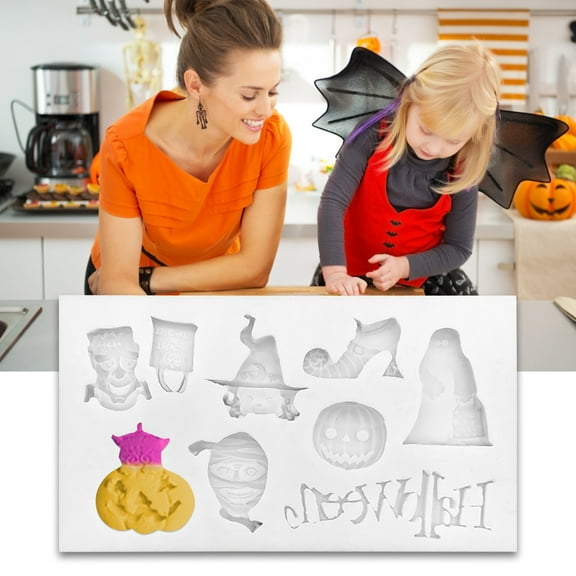 pdqouc Hallow-een Party Supplies Halloween Silicone Gho*st Witch Pumpkin Festival Cake Decoration Baking 2024 Trendy Popular Holiday Atmosphere Decor Photo Props
