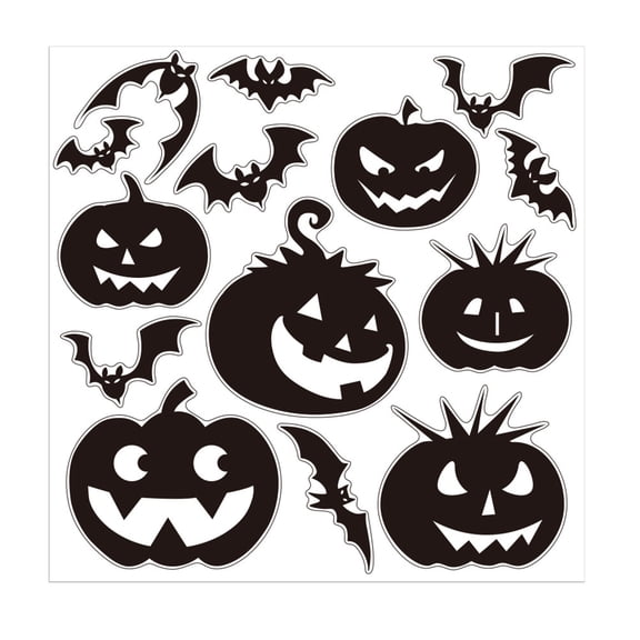 pdqouc Hallow-een Party Supplies Halloween Window Clings for Glass Pumpkin Bat Door Stickers Halloween Decorations Glass Stickers Wall Decals for Home Party Decoration