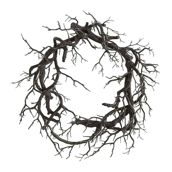 pdqouc Halloween DeadBranch Garland Decoration Glowing Black Branch Garland 17 Inch Halloween Wreath Black Wreath Door Wreath with Halloween Decorations for Halloween Party and Holiday Decor