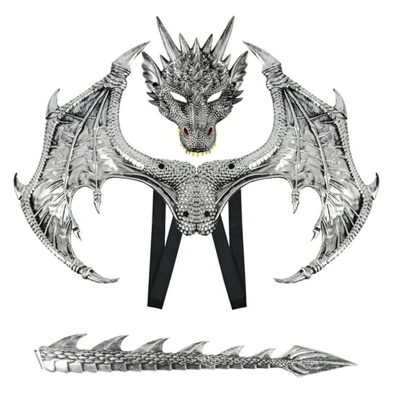 pdqouc Halloween Dragon Set Dragon Halloween Wing Tail Set Kids Halloween Show Set with Wing and Tail Halloween Hanging Decorations Scary Novel Home Holiday Party Ornaments Gifts