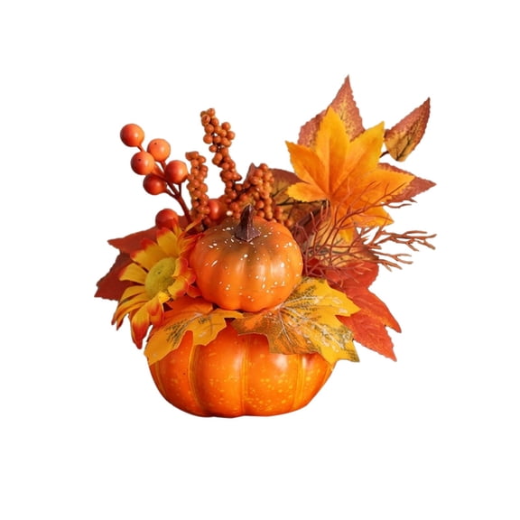 pdqouc Halloween Pumpkin Statue Decoration Tabletop Ornament Artwork Collectible Birthday Figurine Sculpture for Cabinet Indoor Home Kitchen Desk Gift