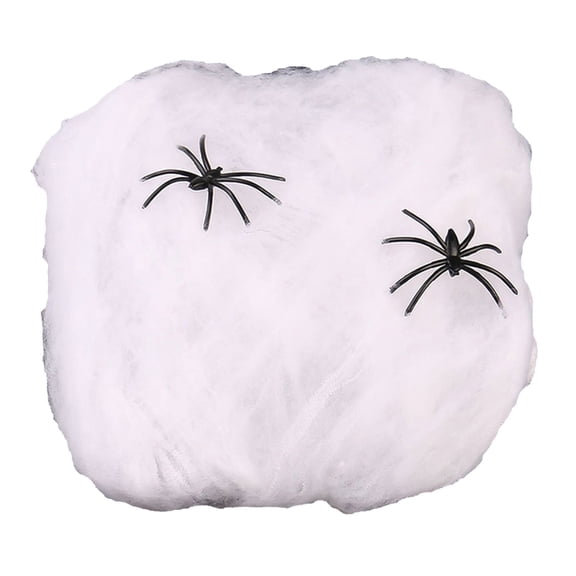 pdqouc Halloween Scary Cloth 1 Pieces Stretch Spider Web with 2 Fake Spider, S*pooky Cloth Scary Gauze Cloth and Stretch Cobweb for Halloween Party Wall Garden Decor, 5 Colors Choose