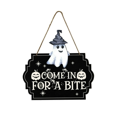 pdqouc Halloween Skeleton Decorations Door Hanger Sign Plastic Welcome Sign with Rope for Spook Party House Door Wall Decorations