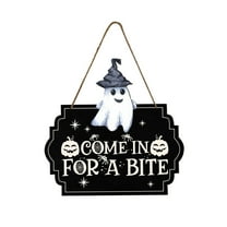 pdqouc Halloween Skeleton Decorations Door Hanger Sign Plastic Welcome Sign with Rope for Spook Party House Door Wall Decorations