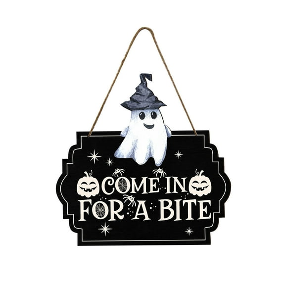 pdqouc Halloween Skeleton Decorations Door Hanger Sign Plastic Welcome Sign with Rope for Spook Party House Door Wall Decorations