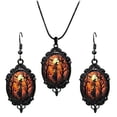 thumbnail image 1 of pdqouc Halloween Witch Jewelry Set for Women Witch Earrings Necklace Set Goth Bat Earring Necklaces Gothic Earring Halloween Jewelry Accessories, 1 of 4