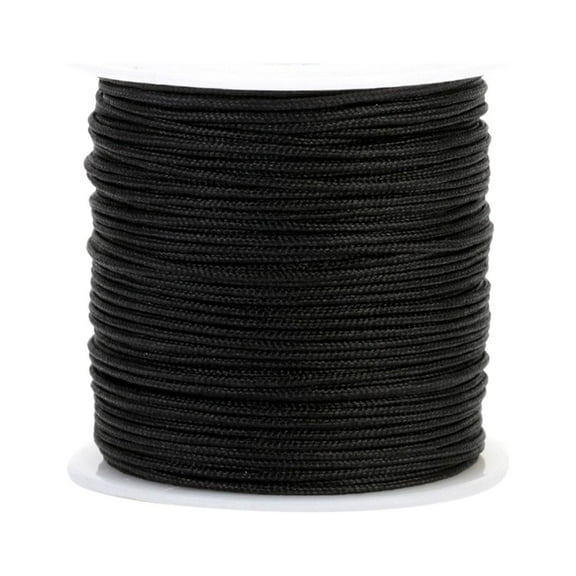 pdqouc Hand WovenRope Line BlackRope String Beaded Chinese Knot Bracelet Bracelet Preparation Accessories Materials Black 1mm About 100 Yards Crocheting Soft Crochet Knitting Yarn DIY Gifts