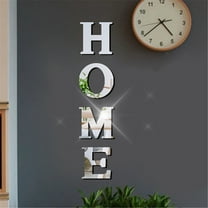 pdqouc Home Decal Motivational 3D Family Wall Decals Quotes Wall Stickers Acrylic Mirrorsurface Wall Decor for Front Door Wall Creative House Decor