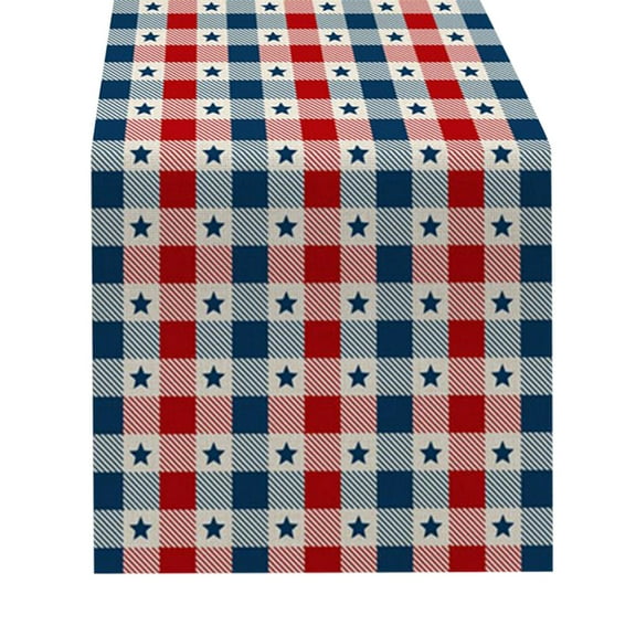 pdqouc Independence Day Table Runner Star Print Ribbon for Holiday Craft Decoration Table Flag Patriotic Stripes Wired Edge Ribbon Printing Party Decor