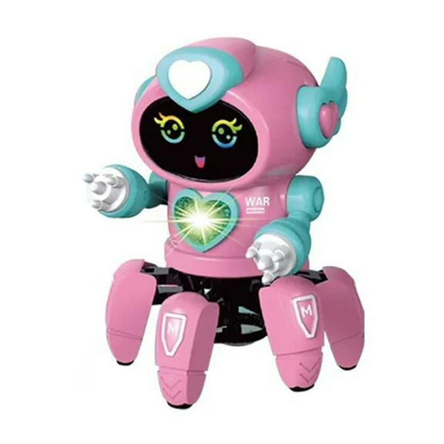pdqouc Intelligent Robot Six Robot Toy Music Light Dancing Electric