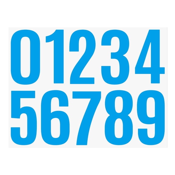 pdqouc Large Numbers, 4", Heavy-Duty Vinyl Numeric Decals, All-Weather Adhesive Stickers for Outdoor Signs, Equipment, Parking, Property ID, Cars, Trucks, Business (4", Blue)