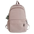 thumbnail image 1 of pdqouc Lightweight Casual School Backpack for School Travel Hiking Solid Color Bag Large Capacity Backpack Daily Use Bags with Small Doll Pendant, 1 of 7