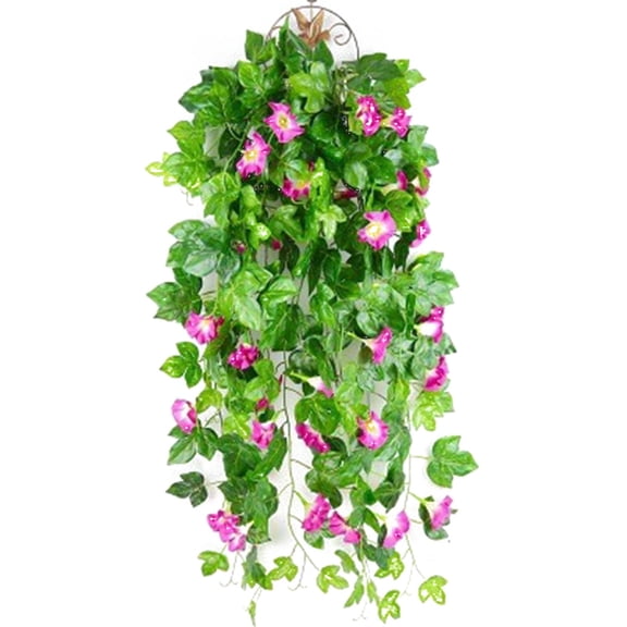 pdqouc Morning Glory Flower Vine Hanging Decoration Winding False Flowers Vine Indoor Plastic Flower Air Conditioning Pipe Shelter Plants
