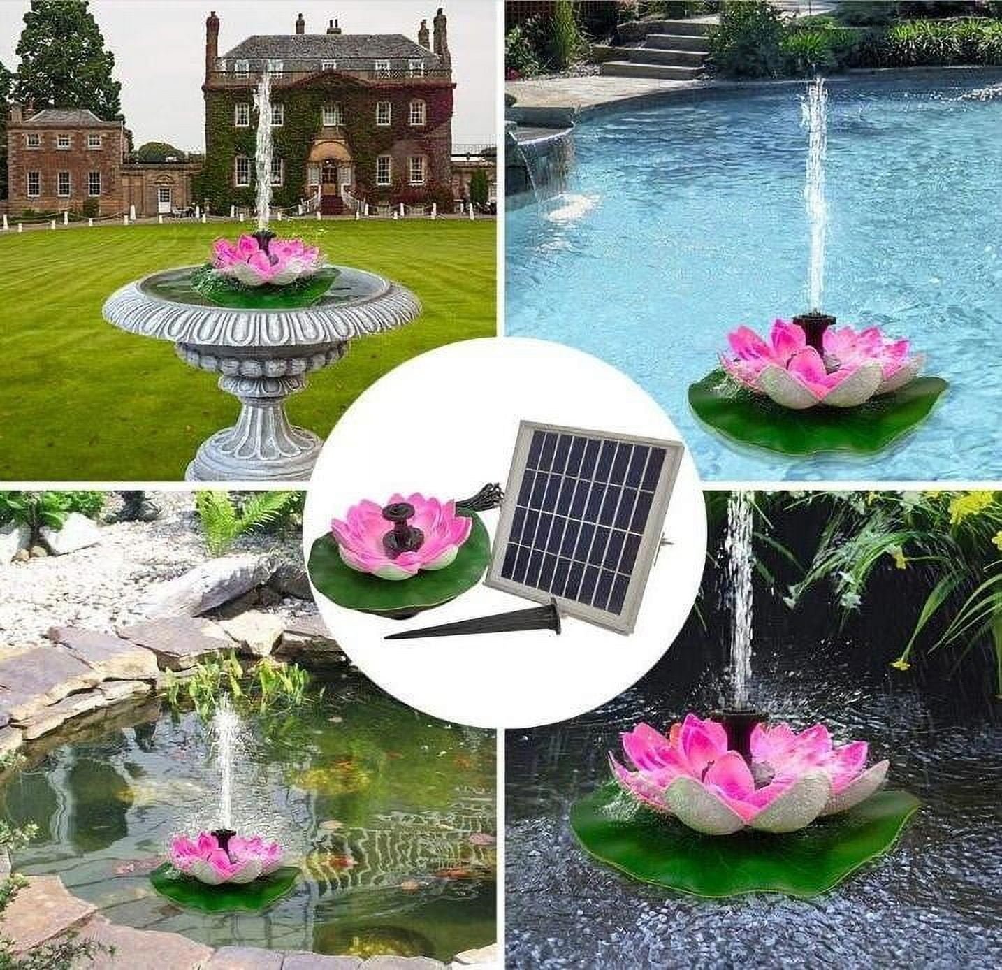 pdqouc Outdoor Floating Water Pool Fountains Solar Powered Water Sprinklers  Beautiful Flower Shape Stylish Water Spray Decoration for Home Patio \u0026 ..., image size:1434x1388