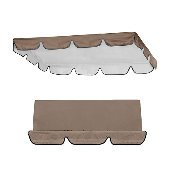 pdqouc Porch Swing Canopy Replacement Cover Set, Sun Shade Awning with Seat Cover for Outdoor Garden Patio, Top 249x185x18cm + Seat 150x150x10cm, Water Resistant