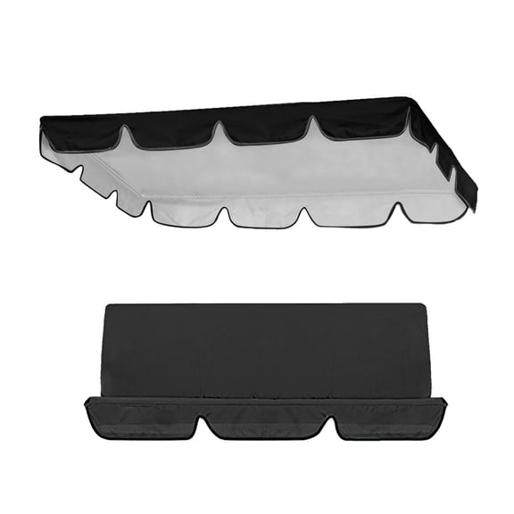 pdqouc Porch Swing Canopy Replacement Cover Set, Sun Shade Awning with Seat Cover for Outdoor Garden Patio, Top 249x185x18cm + Seat 150x150x10cm, Water Resistant