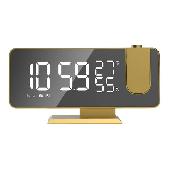 pdqouc Projection Digital Alarm Clock for Bedrooms Alarm Clock On Ceiling USB Charger Port Temperature & Humidity Display 7.3” Large LED Display 12/24H Loud Alarm for Bedroom Home Office