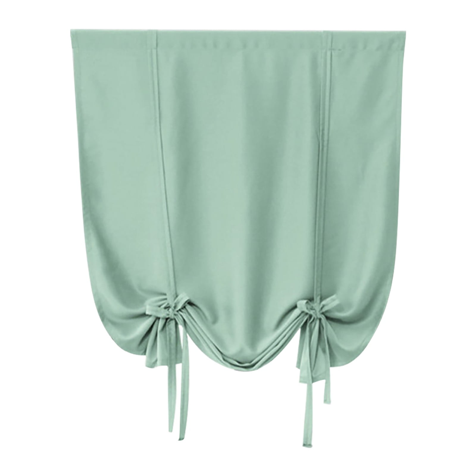 pdqouc Roman Curtain for Bathroom Kitchen Adjustable Balloon Curtains for Small Window Room Darkening Shades Drapes Panel Rod Pocket Solid Tie Up Multi Color