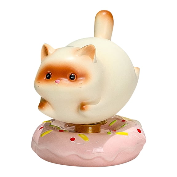 pdqouc Rotating Cat Statue, Cute Porcelain Cat Sculpture, Table Figurine for Collectible Office Bookshelf Home Shelf Decoration
