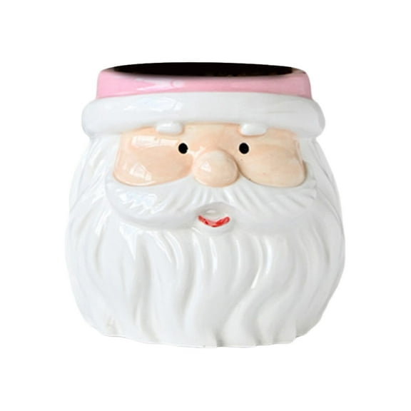 pdqouc Santa Ceramic Christmas Tree Planter with Figure, Holiday Decorative Flower Pot for Indoor Outdoor Plants, Festive Home Garden Decor for Spring Summer Christmas