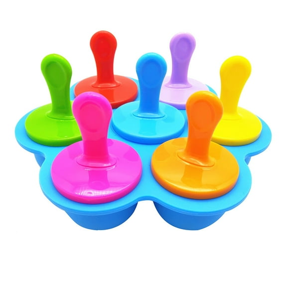 pdqouc Silicone 7 Hole Popsicle Mold Ice Molds Classic Molds Trays Reusable Summer Party Popsicle Maker Mould DIY Mould for Kids Adult