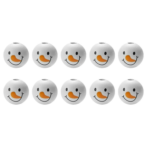 pdqouc Snowman Face Wooden Beads 20 Mm Natural Face Ball Wooden Beads Christmas Wooden Beads Snowman Split Wooden Beads For Decorating Xmas Season Decor Clearance