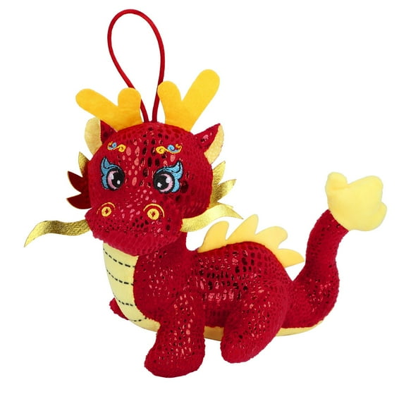pdqouc Spring Festival Dragon Plush 2024 Chinese New Year Dragon Stuffed Animals Zodiac Plush Figure Toys Mascot Dragon Plush Toy for Children