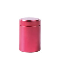 pdqouc Tea Tin Canister, Stainless Steel Tea Coffee Sugar Storage Container with Airtight Double Lids for Loose Tea and Tea Bags, Kitchen Cup for Tea Coffee Sugar Seasoning Storage(80ml)