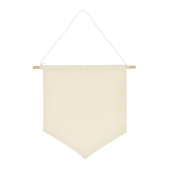 pdqouc Triple Colored Canvas Hanging Banners – White Black & Beige Options with Wooden Rod Versatile DIY Decor for Events Home & Creative Projects for Art Class, School, Camp and Parties