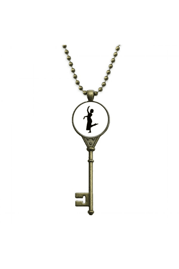 peacock dance dancer art sports key necklace pendant tray embellished chain