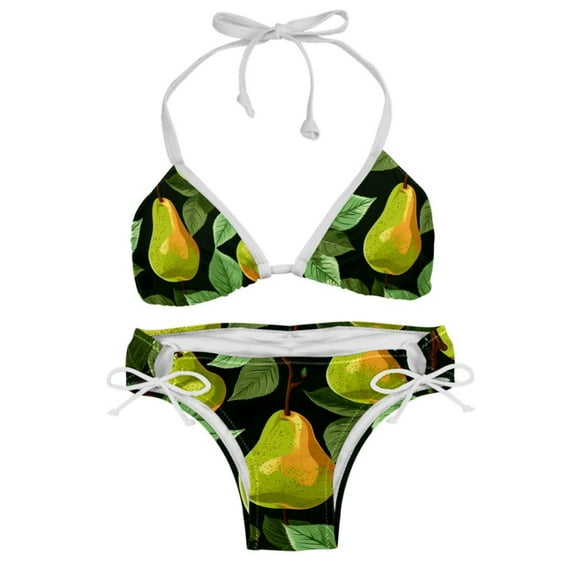 pear Detachable Sponge Adjustable Strap Bikini Set Swimsuit Two-Pack Swimming Suits - Beach Vacation Swimwear