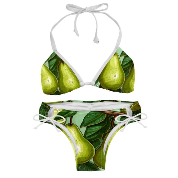 pear Detachable Sponge Adjustable Strap Bikini Set Two-Pack - Ideal for Beach, Pool, Vacation