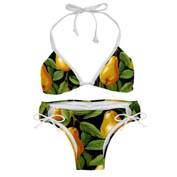 pear Detachable Sponge Adjustable Strap Bikini Set Two-Pack for Swimwear and Beachwear