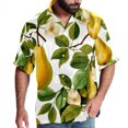 thumbnail image 1 of pear Men's Casual Short Sleeve Button Down Shirts - Printed Summer Beach Tops for Men and Women, 1 of 6