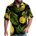 thumbnail image 1 of pear Men's Spread Collar Poplin Beach Shirts - Casual Printed Button Down Short Sleeve Summer Tops for Unisex, 1 of 6