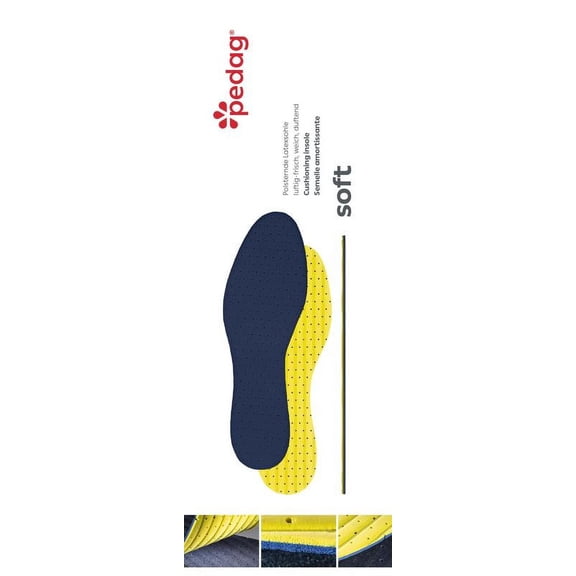 pedag SOFT Fabric Top Latex Foam Washable Soft Insole, Size M13, One Pair