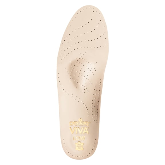 pedag® VIVA LOW Soft Flexible Leather Orthotic for Flat Feet Anti Odor Charcoal Metatarsal Pad and Heel Cushion, W9