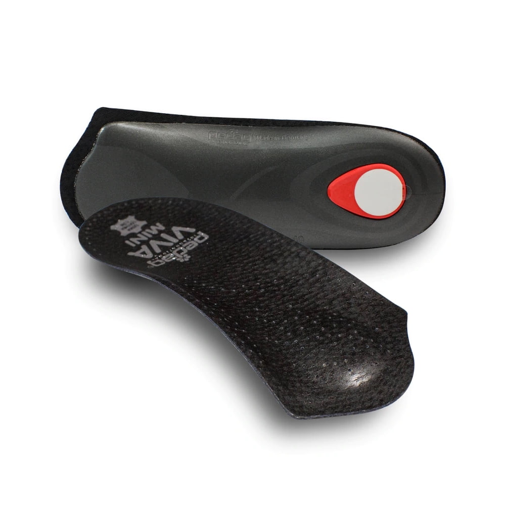 pedag® VIVA MINI 3/4 Ultra Thin Leather Orthotic with Semi-Rigid Arch Support, Metatarsal & Heel Pad, Black, L5