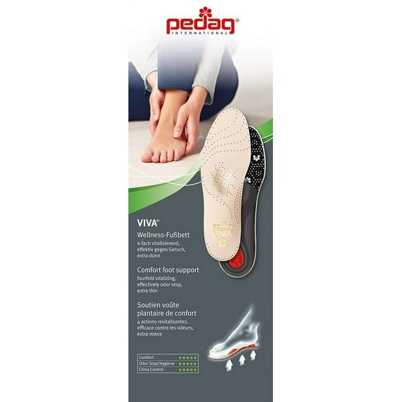 pedag® VIVA® Semi-Rigid Orthotic Insole Metatarsal Pad Vegetable Tanned Leather Heat Moldable Size 13M