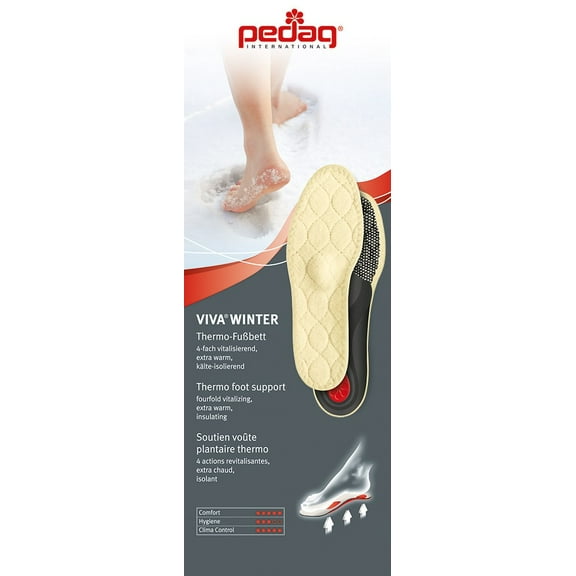 pedagÂ® VIVA WINTER Cold Weather Orthotic with Wool Foam and Aluminum insulation, Arch Support, Metatarsal and Heel Pad, Size 8L