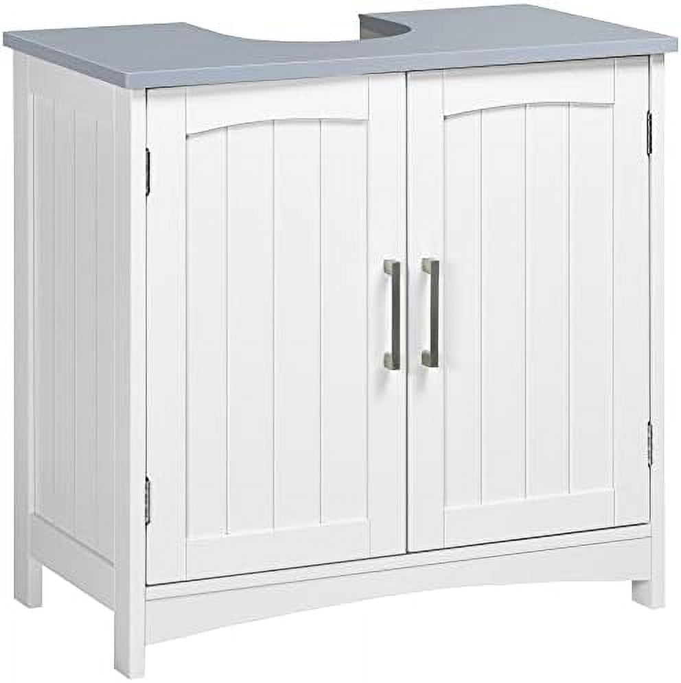 pedestal sink storage under sink with double doors