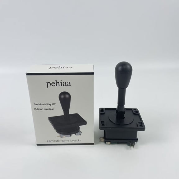 pehiaa Computer game joysticks,Arcade Competition 2Pin Joystick BLACK Switchable From 8 Ways Operation, Elliptical Black Handle, Precision 8-Way 187" (4.8mm) terminal
