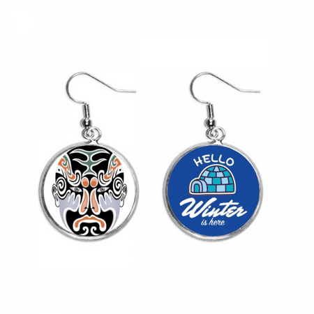 peking opera head colorful longhumen dangle drop winter ice earring jewelry