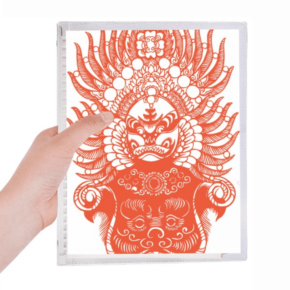 peking opera red gongtongguan paper-cut notebook loose diary refillable journal statiry