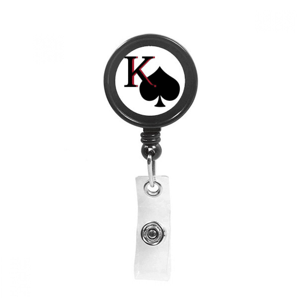 peking spade k poker Retractable Keychain Badge Holder ID Badge