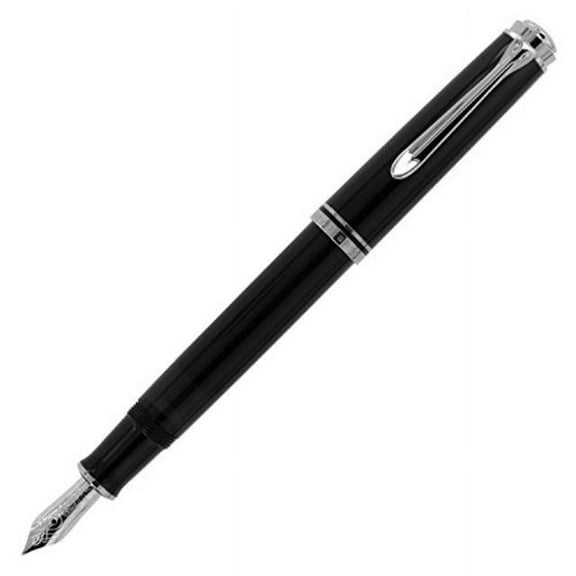 pelikan souveran 405 black/silver fine point fountain pen - 924415